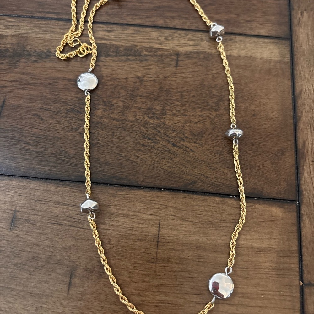 Elegant Gold and Silver Necklace